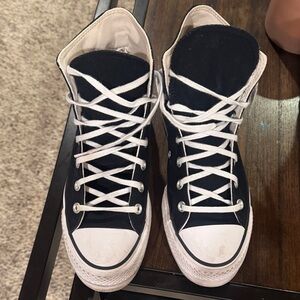 Converse Women's Black and White High-Top Sneakers